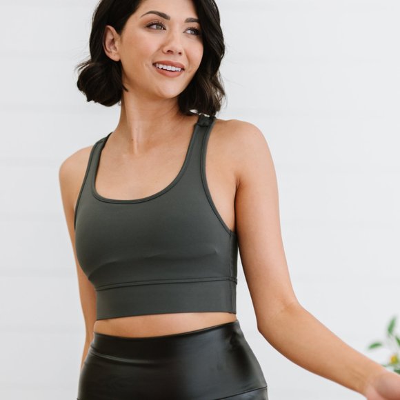 Zenana NWT Loads of Potential Full Size Padded Sports Bra in Ash Grey - Picture 3 of 13